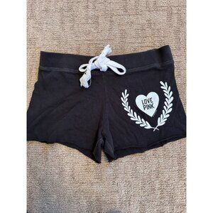 Victorias Secret PINK VTG Y2K Black Love Pink Shorts M